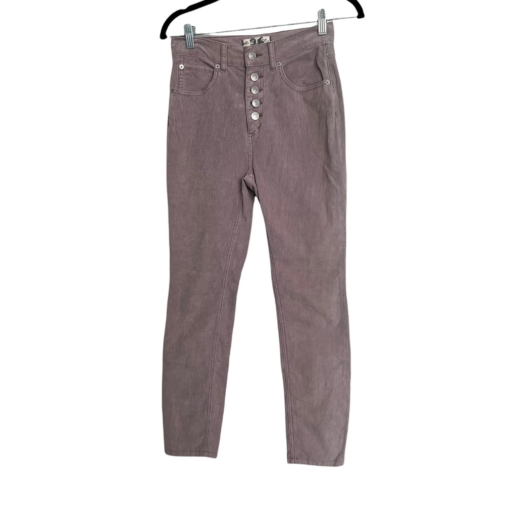 Free People Lavender Skinny Cords Button Fly 26 long - Picture 5 of 8